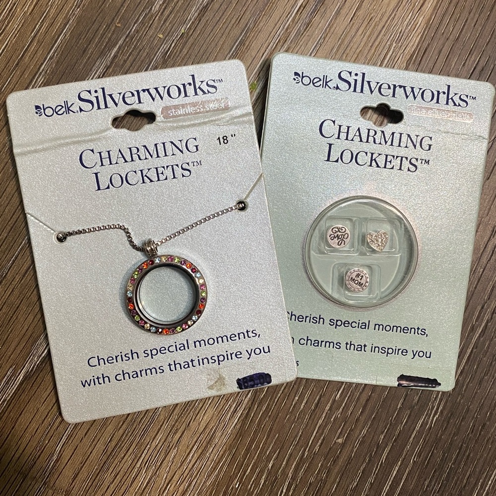 Belk Silverworks Charming Locket Necklace w/ Mom Charms